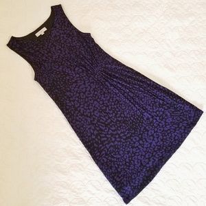 Loft Purple & Black Leopard Dress Medium NWOT